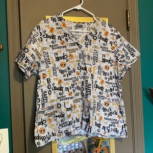 Halloween scrub top